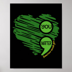 Du Problem Semikolon Herz Retro Psychische Gesundh Poster