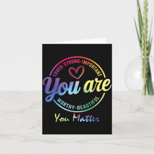 Du Psychische Gesundheit Awareness Tie Dye Berater Karte