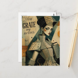 Du reibst mir die Nerven auf Käsereibe Fantasy-Mod Postkarte