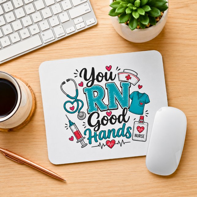 Du RN Gute Hände Krankenschwester Mousepad (Von Creator hochgeladen)