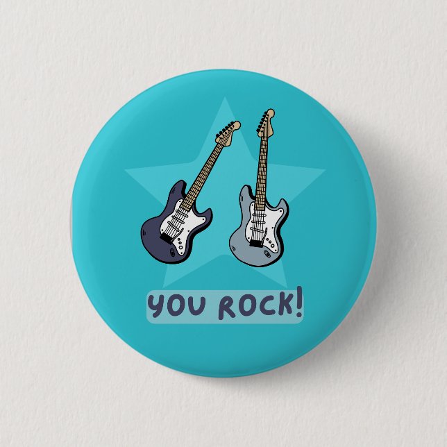 "Du Rock!" Gitarren-Abzeichen Button (Vorderseite)