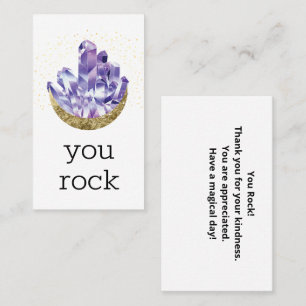 Du rockst Amethyst-Kristalle Würdigung Danke Visitenkarte