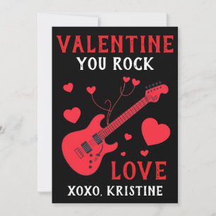 Du rockst elektrische Gitarre Kinder Valentinstag Feiertagskarte