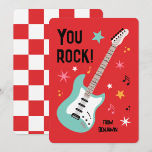 Du rockst Gitarre Klassenzimmer Valentinstag Karte