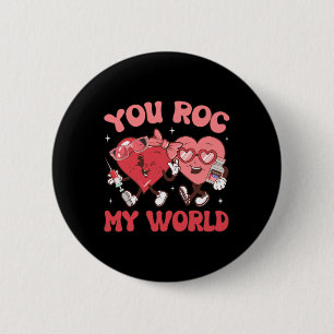 Du rockst meine Welt Krankenpfleger Valentinstag E Button