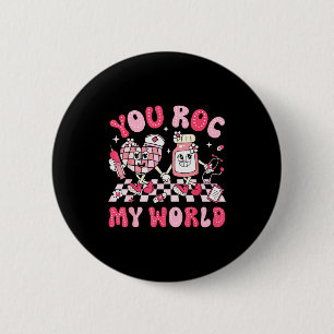 Du rockst meine Welt Krankenschwester Valentinstag Button