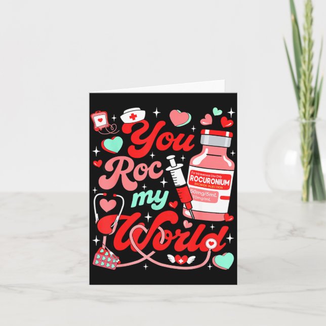 Du Rockst Meine Welt Krankenschwester Valentinstag Karte (Vorderseite)