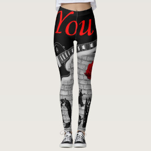 du rockst schwarze rote Leggings