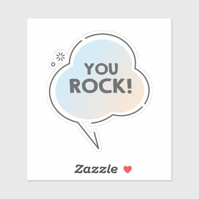 Du Rocktext in Chat Cloud Emoji Aufkleber (Blatt)
