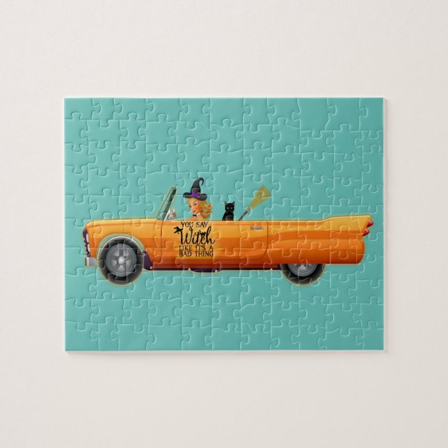 Du sagst Hexe wie ein schlechtes Halloween-Spaß Puzzle (Horizontal)