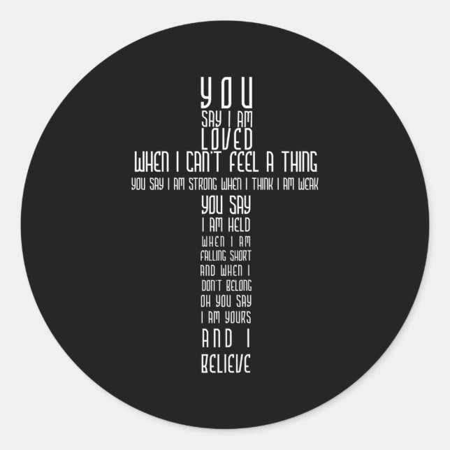 Du sagst, ich sei geliebt, wenn ich nichts fühlen  runder aufkleber (Vorderseite)