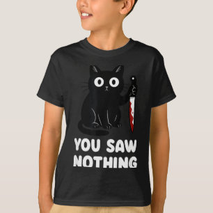 Du sahst nichts Lustiges Schwarze Katze T-Shirt