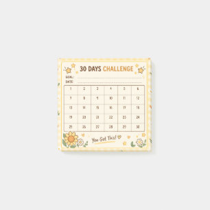 Du Schaffst Das 30-Tage-Herausforderungs-Tracker Post-it Klebezettel