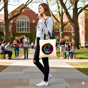 Du schaffst das inspirierende Sterne und Farben  Tragetasche