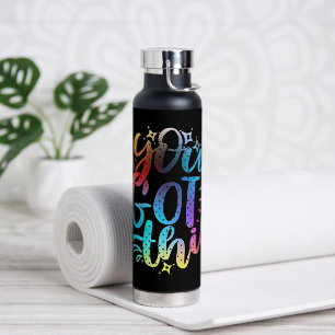 Du schaffst das inspirierende Sterne und Farben   Trinkflasche