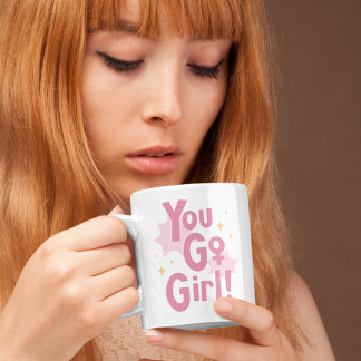 Du schaffst das Mädchen Rosa Tasse | Inspirierende
