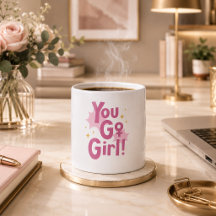 Du schaffst das Mädchen Rosa Tasse | Inspirierende