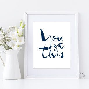 Du schaffst das Minimalistische Motivierende Inspi Poster