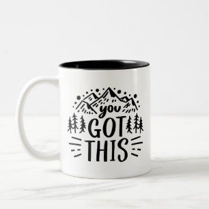 Du schaffst das motivierende Bestätigung Zweifarbige Tasse