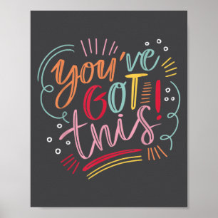 Du schaffst das! Motivierende Inspiration Positive Poster