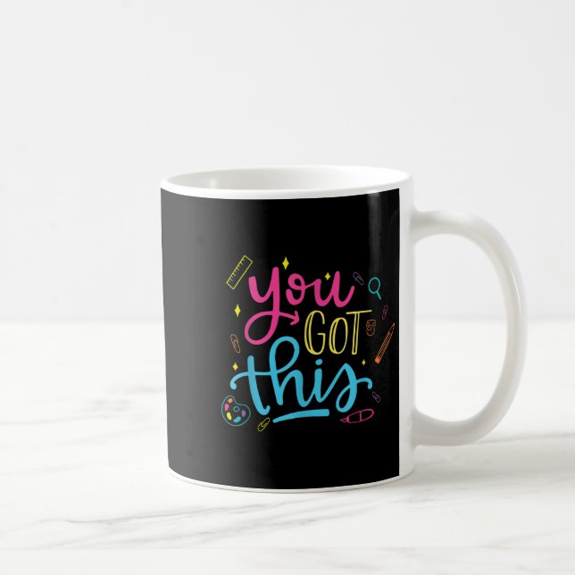 Du Schaffst Das Motivierender Testtag Lehrer Stud Kaffeetasse (Rechts)