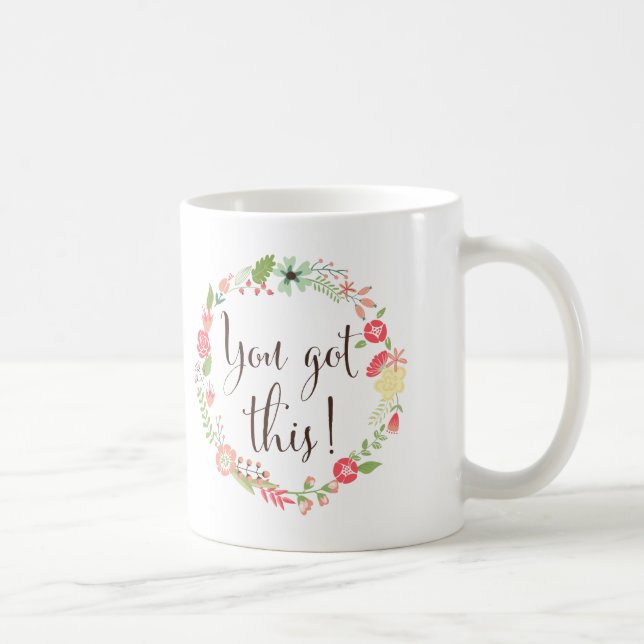 Du Schaffst Das Script | Blumenkranz Tasse (Rechts)
