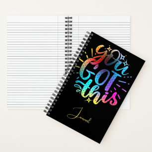 Du schaffst das Sterne und Farben Journal Notizbuch