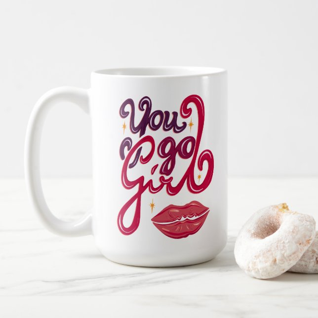 Du schaffst es – Motivationsgeschenk für sie Kaffeetasse (Mit Donut)