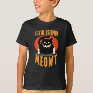 Du schleichst Meowt Halloween Black Cat Puff T-Shirt