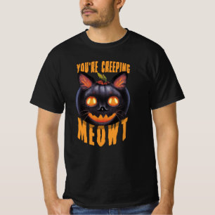 Du schleichst Meowt Halloween Black Cat T-Shirt