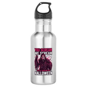 Du schreist wir Halloween Ghostface blutiges Messe Edelstahlflasche
