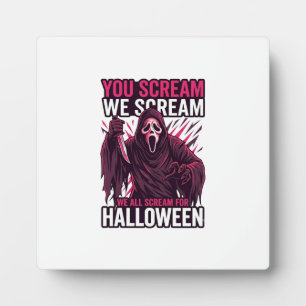 Du schreist wir Halloween Ghostface blutiges Messe Fotoplatte