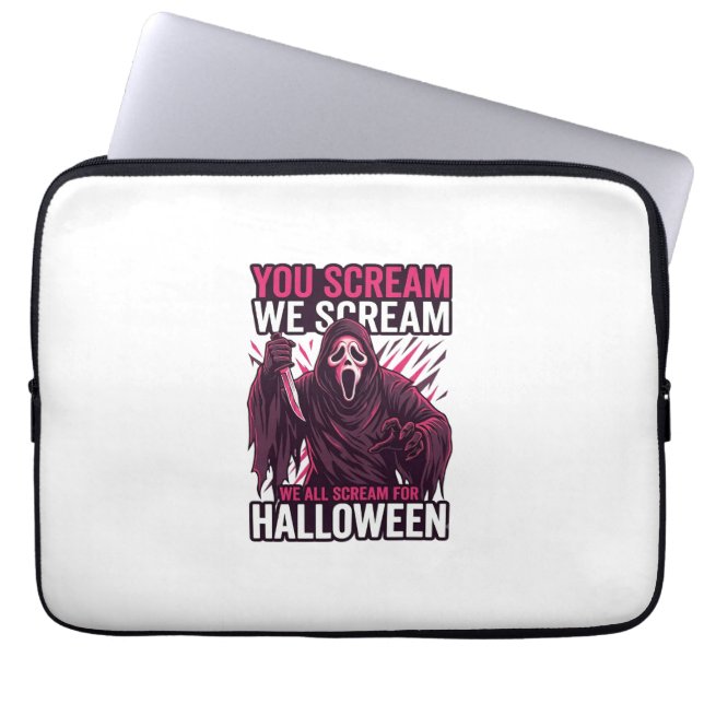 Du schreist wir Halloween Ghostface blutiges Messe Laptopschutzhülle (Vorderseite)