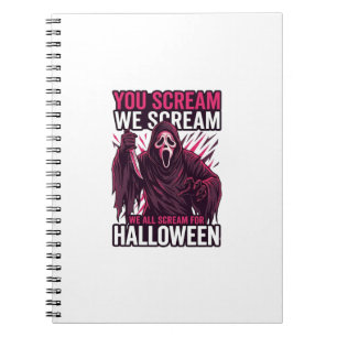 Du schreist wir Halloween Ghostface blutiges Messe Notizblock