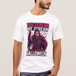 Du schreist wir Halloween Ghostface blutiges Messe T-Shirt