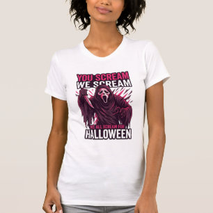 Du schreist wir Halloween Ghostface blutiges Messe T-Shirt