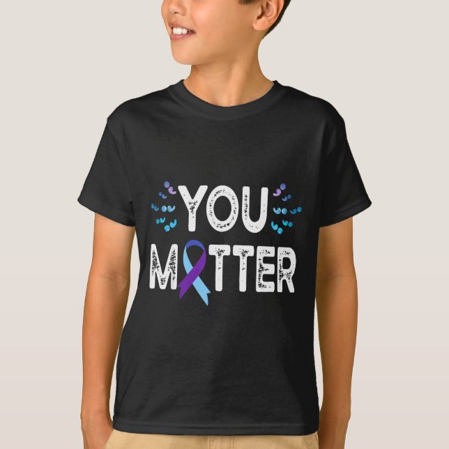 Du Selbstmordpräventions-Bewusstsein Shirt Lila Ba (Vorderseite)