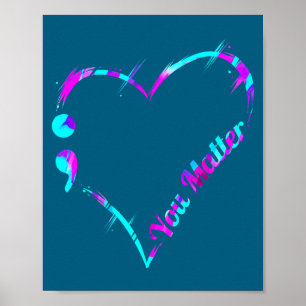 Du Semikolon Herz - Suizid-Bewusstsein Poster