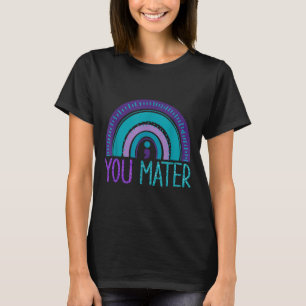 Du Semikolon Suizidprävention Lila Türkis Regenb T-Shirt