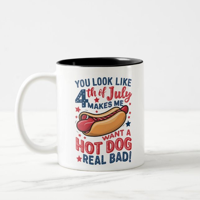 Du siehst aus, als ob der 4. Juli mich einen heiße Zweifarbige Tasse (Links)