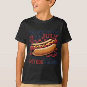 Du siehst aus wie 4. Juli Retro Hotdog Patriotisch T-Shirt