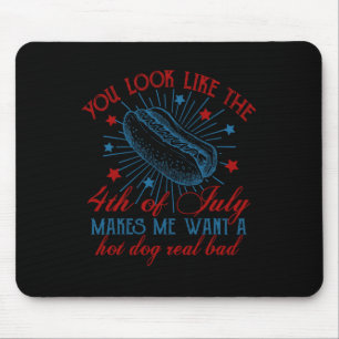 Du siehst aus wie der 4. Juli Hot Dog American Men Mousepad