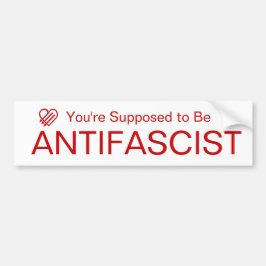 Du sollst Antifaschist sein (Rot auf Weiß) Autoaufkleber