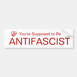 Du sollst Antifaschist sein (Rot auf Weiß) Autoaufkleber