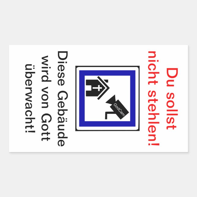 Du sollst nicht stehlen! - GodCam Rechteckiger Aufkleber (Vorderseite)