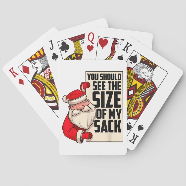 Du solltest die Größe meines Sackes Weihnachtsmann Spielkarten (Rückseite)