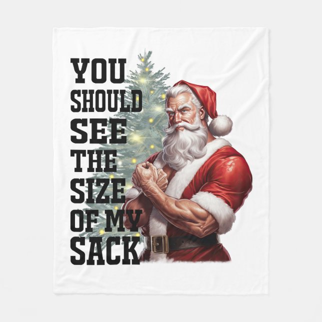 Du solltest die Größe meines Sacks sehen Fleecedecke (Vorderseite)