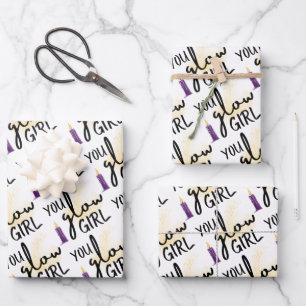 Du Strahlst Mädchen Geschenkpapier Flachblatt-Set Set