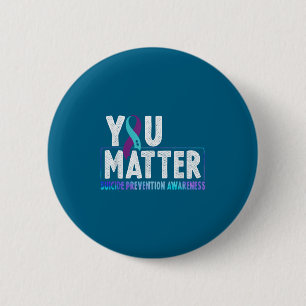 Du - Suizidprävention Türkis Lila Bewusstseinsband Button