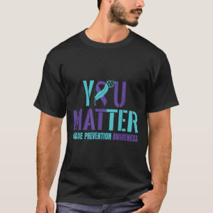 Du - Suizidprävention Türkis Lila Bewusstseinsband T-Shirt